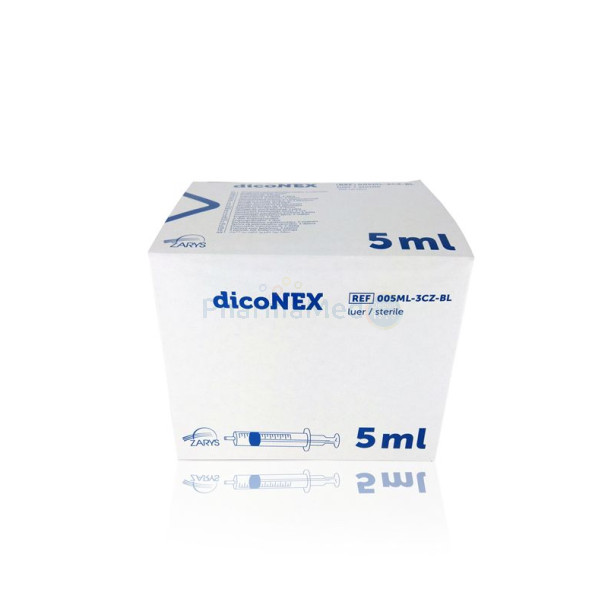Seringues ZARYS dicoNEX 5ml sans latex /100pc