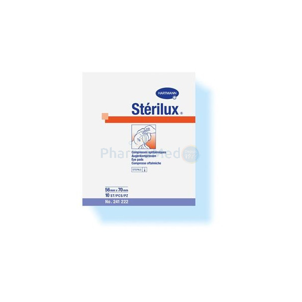 STERILUX compresse occulaire. 56x70 st. - 10pc