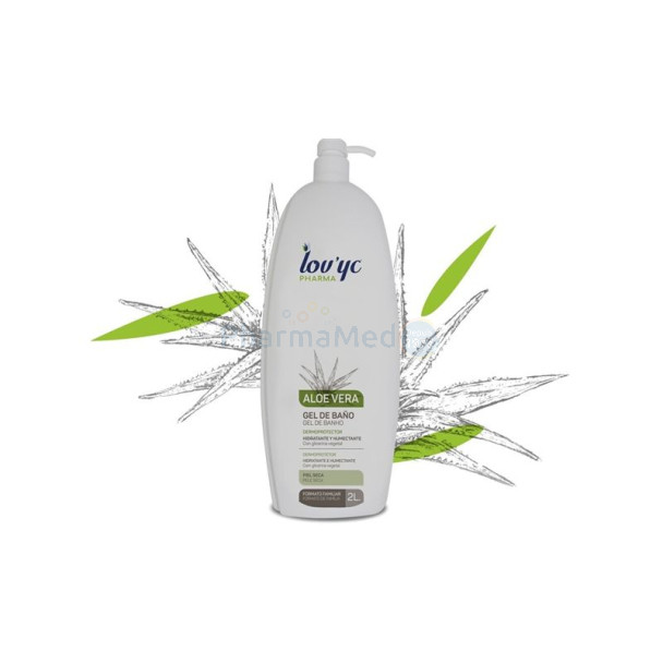 LOV'YC Gel douche - aloe vera dermo protecteur - 2L + pompe