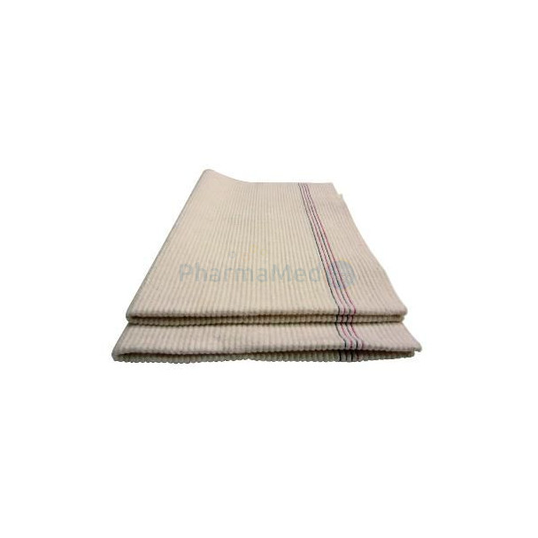 Torchon coton viscose couturé blanc 60x90cm - 1pc