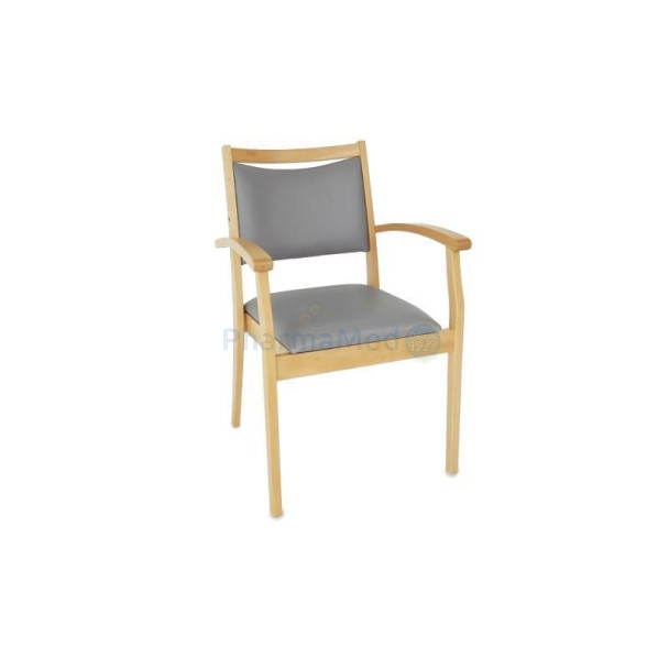 Chaise avec accoudoirs hêtre | gris souris M1