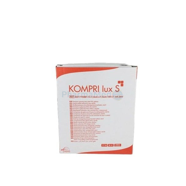 Compresses gaze Stériles ZARYS - 7,5x7,5cm - 50x1pc