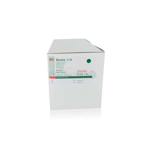 Compresses gaze Stériles L&R - 5x5cm - 80x5pc