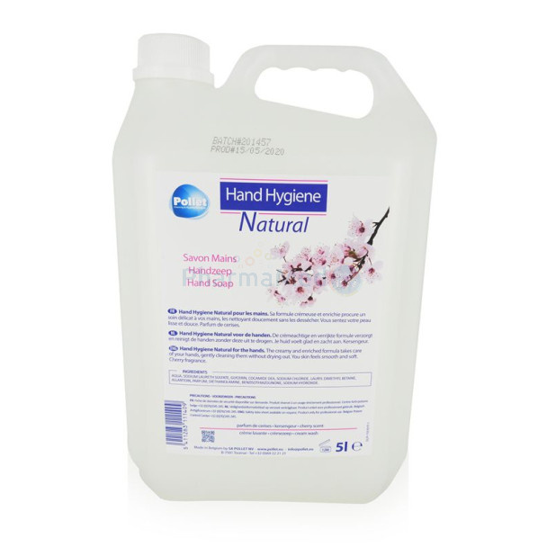 Savon mains liquide rose parf. cerise - 5L