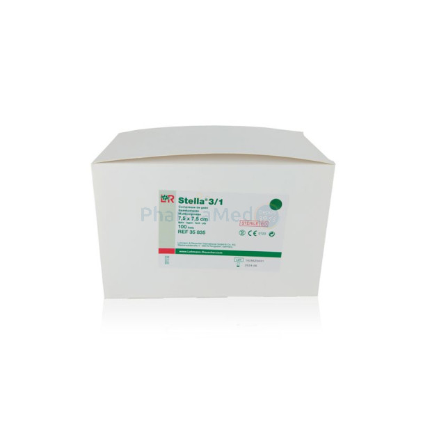 Compresses gaze Stériles L&R - 7,5x7,5cm - 100x1pc