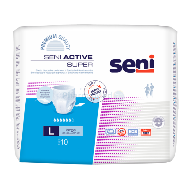 SENI ACTIVE Super Pants - Large - 10pc