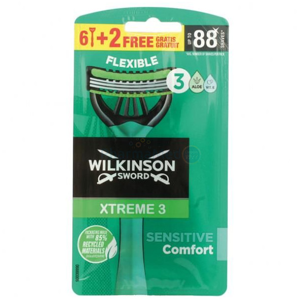 Rasoirs WILKINSON Xtrem 3 sensitive comfort 3 lames - 8 pièces