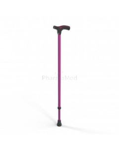 Canne 4POP en alu - poignée bi-matière - Réglable - Fuschia