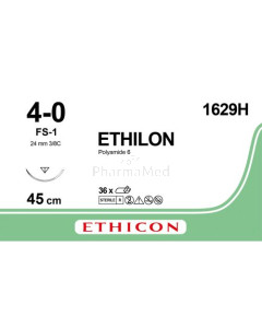 ETHILON 4/0 1629H FS-1 M1.5 45cm Zwart - 36draden