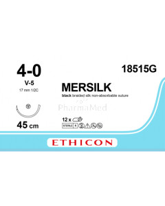 MERSILK 4/0 18515G V-5 45cm - 12draden