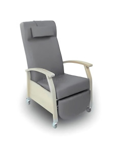 Relaxfauteuil Porto – massief beukenhout - – Muisgrijs