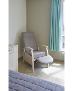 Relaxfauteuil Porto – massief beukenhout - – Taupe