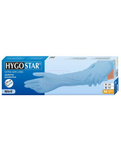 Gants nitrile EURO. 40cm bleu ss poud. L(50p)