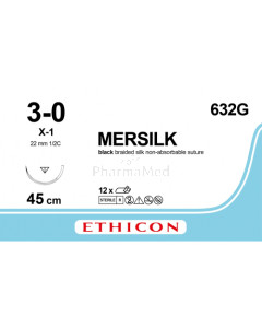 MERSILK 3/0 632G X-1 45cm - 12draden