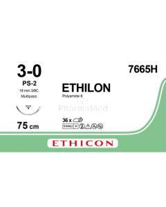 ETHILON 3/0 7665H PS-2 75cm - 36draden