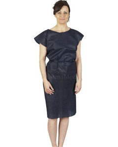 Chemise d'opéré PPSB sans manche opaque - Bleu nuit - Taille L - 10x10 pc