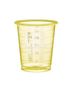 Medicatiecup 30ml hoog/smal - Geel - 60x80st