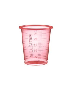 Godets hauts & étroits 30ml - rouge - 80pc