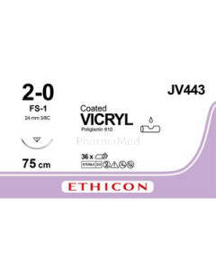 VICRYL USP2/0 JV443 Braided FS-1 75cm Kleurloos - 36draden