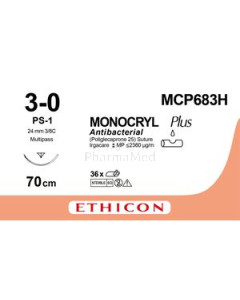 MONOCRYL+ 3/0 MCP683H 70cm - 36draden
