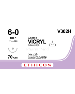 VICRYL 6/0 Coated V302H RB-1 70cm - 36draden