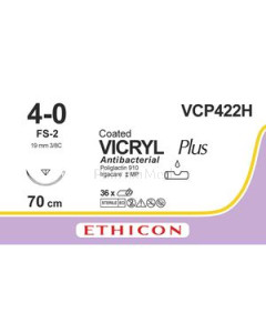VICRYL PLUS+ 4/0 VCP422H FS-2 19mm 70cm - 36fils