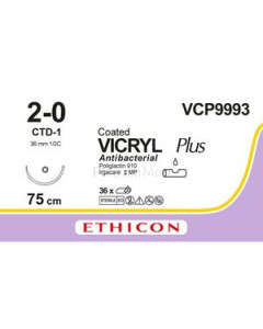 VICRYL+ USP2/0 VCP9993 CTD-1 36mm 75cm - 36fils