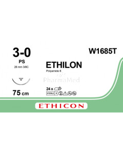 ETHILON 3/0 W1685T PS 75cm - 24 draden