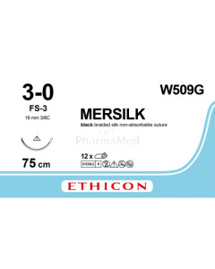MERSILK 3/0 W509G FS-3 75cm - 12draden