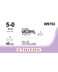 VICRYL 5/0 Coated W9753 S-14 45cm - 12fils