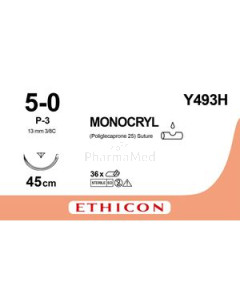 MONOCRYL 5/0 Y493H P-3 Prime 45cm 3/8 - 36draden