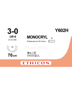 MONOCRYL 3/0 Y602H UR-6 70cm - 36draden