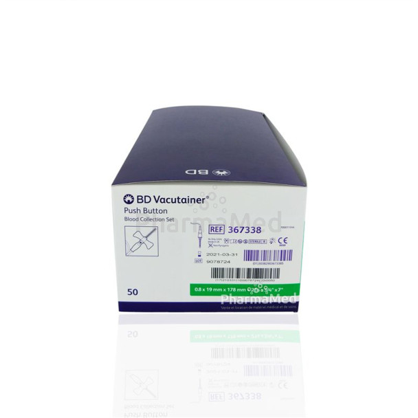 Aig. ailet. Push Button BD VACUTAINER - 21G 3/4 178mm - 50pc
