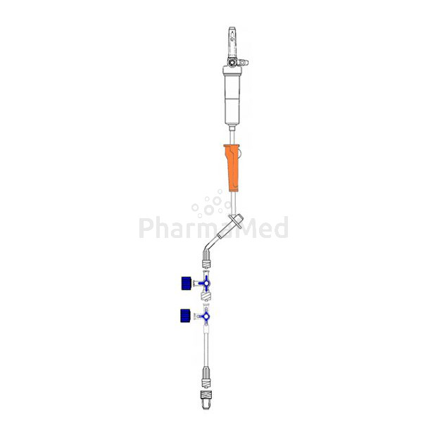 Set de perfusion Y DIALEX 3 voies + 100cm, 290cm - 50pcs