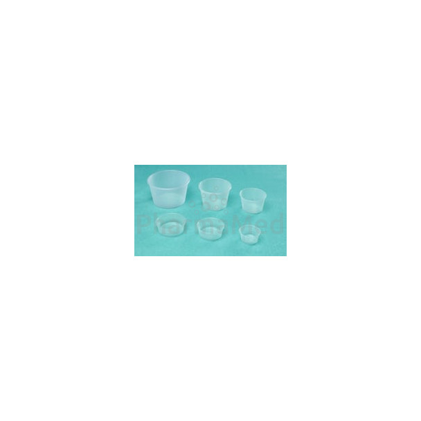 Cupules stéril. grad. PVC 120ml MEDISET/240pc