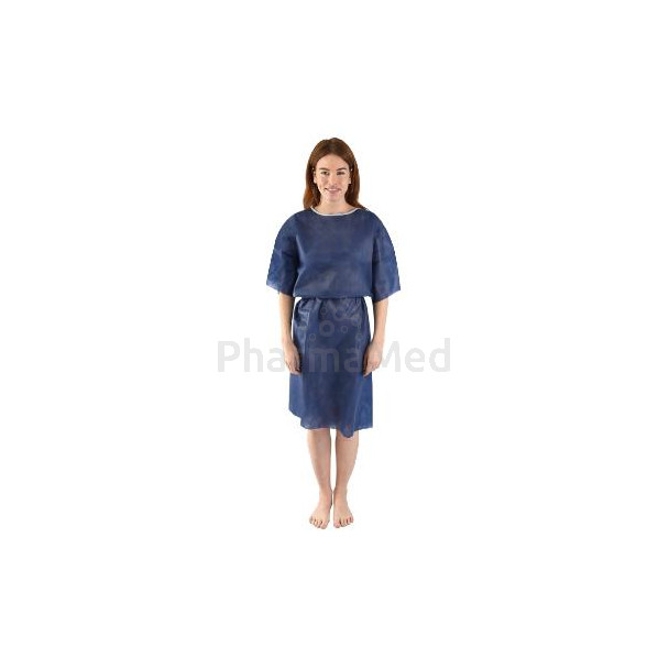 Blouse / Chemise patient bleue manches courtes -10x10pc