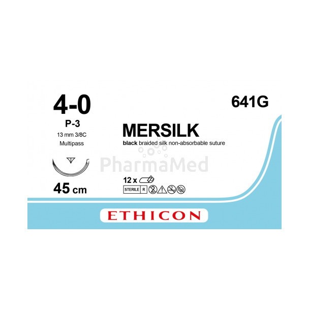 MERSILK 4/0 641G P-3 45cm - 12draden