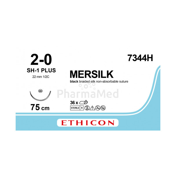 MERSILK 2/0 7344H SH-1 Plus 75cm - 36draden