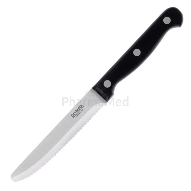 Couteaux à Steak Arrondis Olympia Noirs - Lot de 12