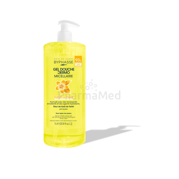 BYPHASSE Gel douche dermo micellaire - Fleur de tiaré 1L