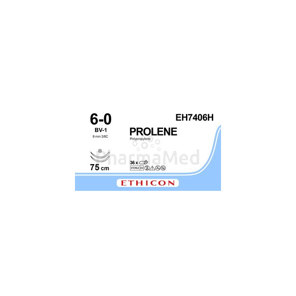 ETHICON PROLENE 6/0 EH7406H – 75 cm blauw – 36 stuks