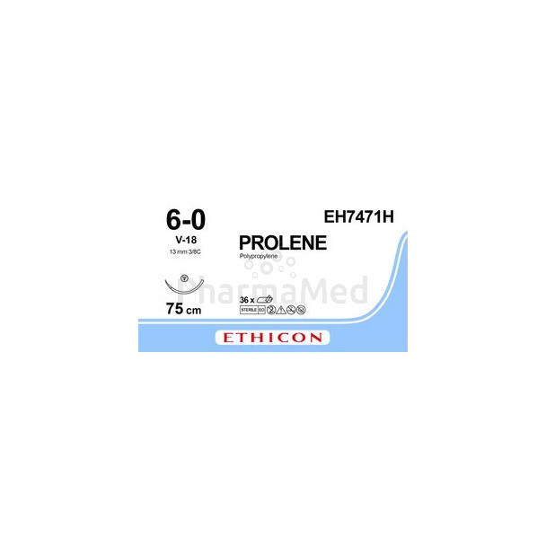 ETHICON PROLENE 6/0 bl 13mm V-18 EH7471H - 75cm 36draden