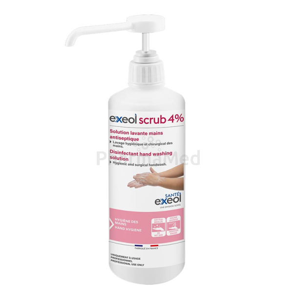 EXEOL SCRUB moussant 4% antiseptique + pompe 500ml
