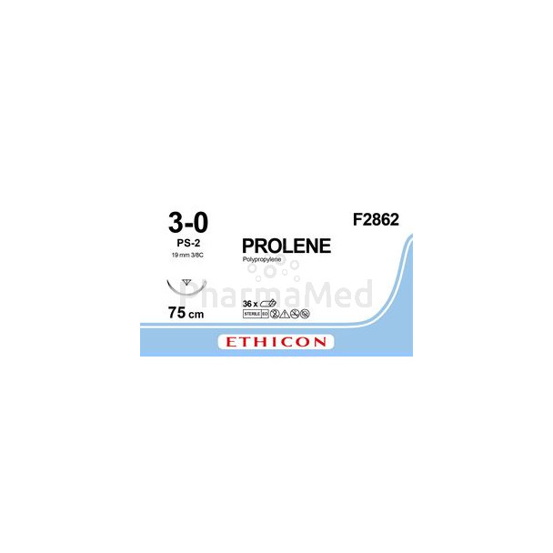 ETHICON PROLENE 3/0 F2862 M2 75cm Kleurloos- 36draden