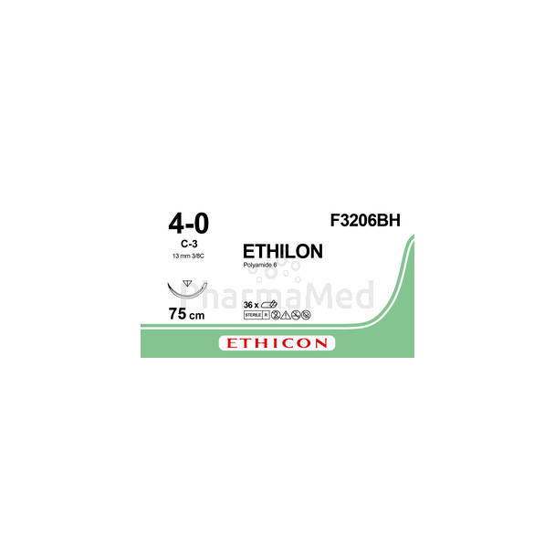 ETHILON 4/0 M-1.5 C-3 F3206BH 75cm Noir - 36fils