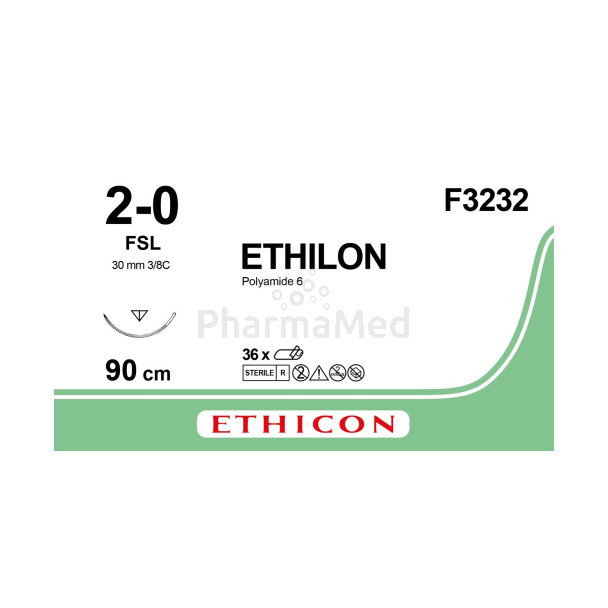 ETHILON 2/0 F3232 FSL 90cm - 36draden