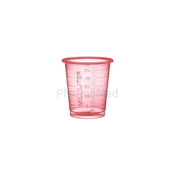 Godets hauts & étroits 30ml - rouge - 80pc