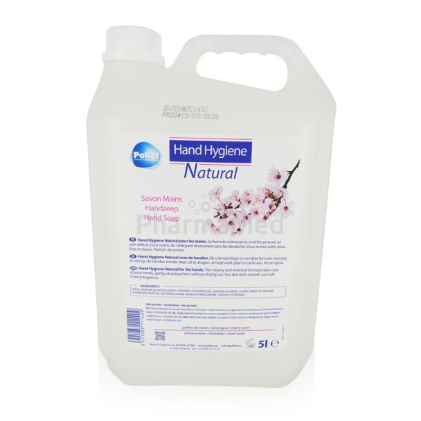 Savon mains liquide rose parf. cerise (5L)