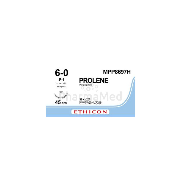 ETHICON PROLENE 6/0 MPP8697H 45cm Blauw - 36draden