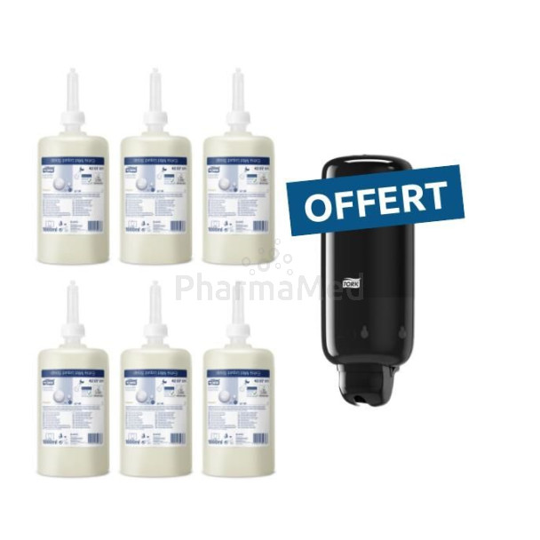 Pack : 6x1L gel hydro./savon + 1 dist. TORK offert - Pack 2 TORK 6 x 1L savon + dis blanc